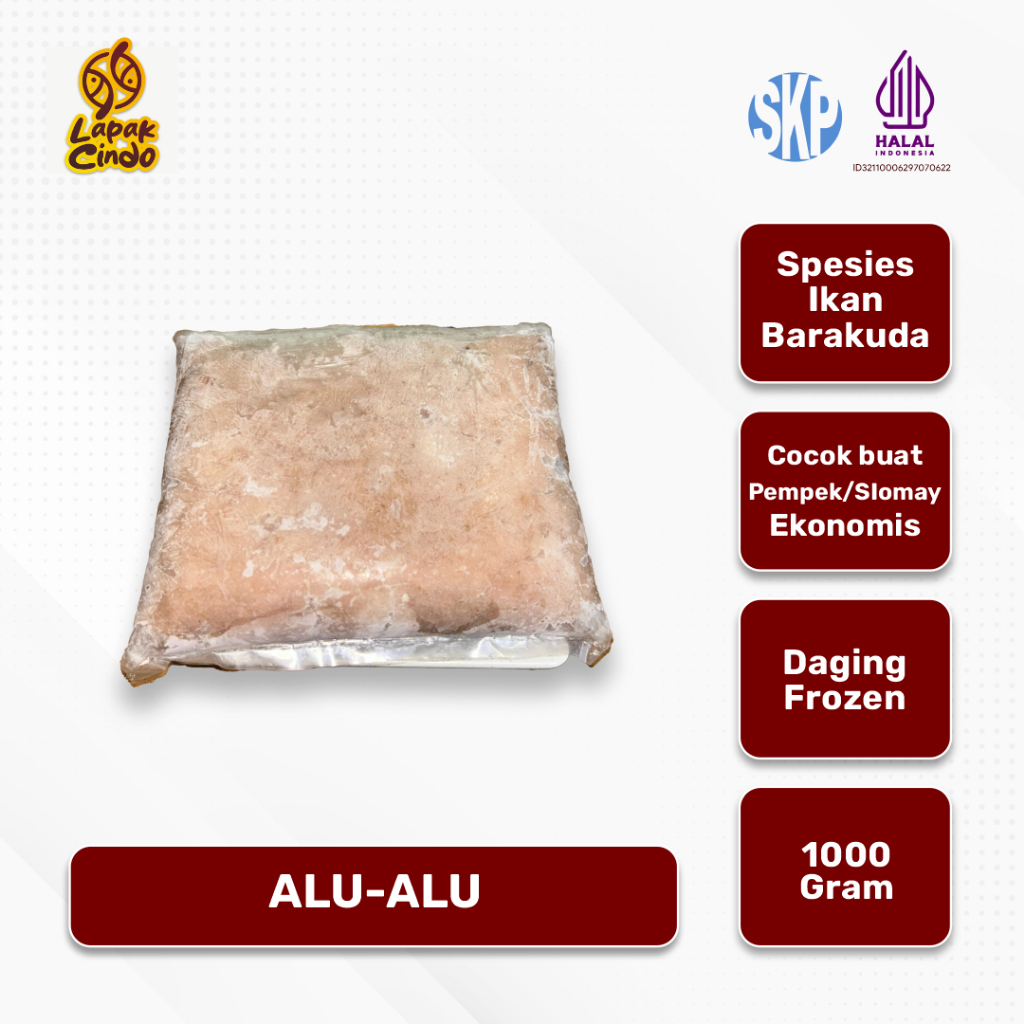 

IKAN ALU-ALU BARAKUDA GILING - KEMASAN 1KG COCOK UNTUK SIOMAY DAN PEMPEK. ASLI TANPA CAMPURAN