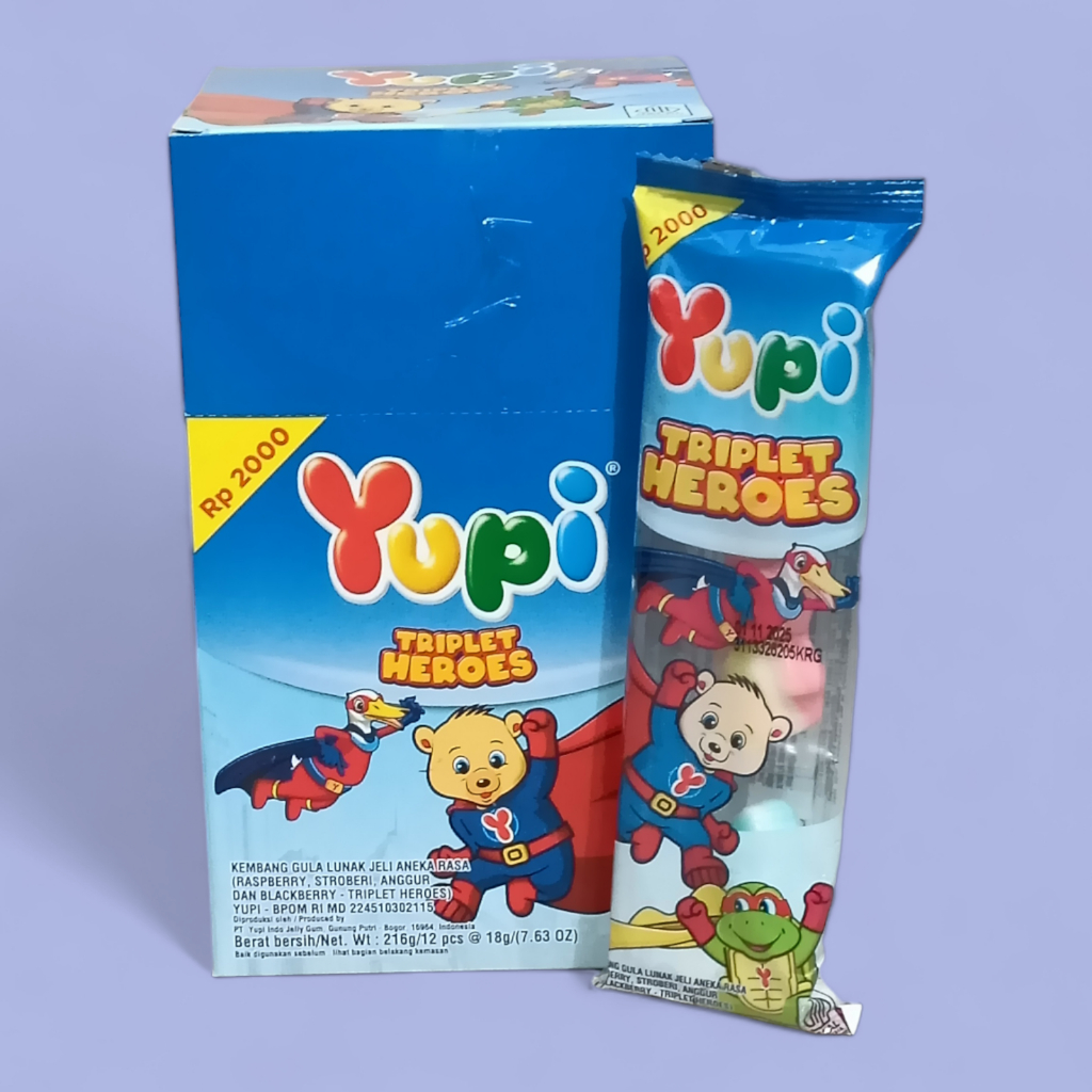 

YUPI TRIPLET HEROES Permen Jelly 216 gr [12 pcs/box]