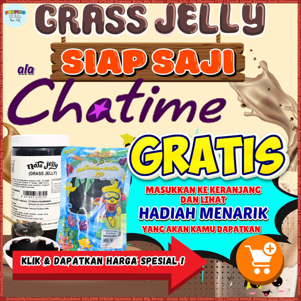 

GrassJellyCincauAlaChatimeAndalan GOLDEN STRAW Sedotan Boba Big Straw - Grass Jelly Ala Chatime 1 KG | Cocok Untuk Semua Jenis Minuman