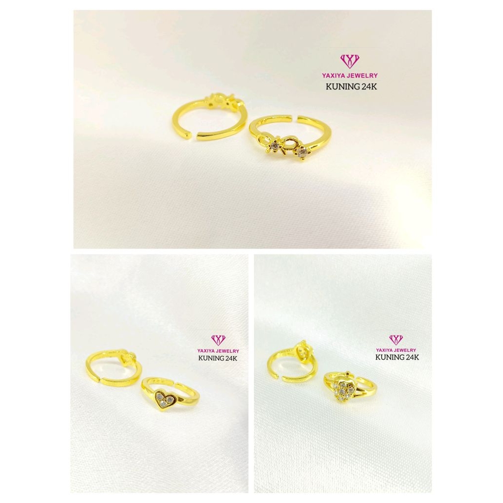 cincin love dan strawberry bayi/anak lapis emas 24k