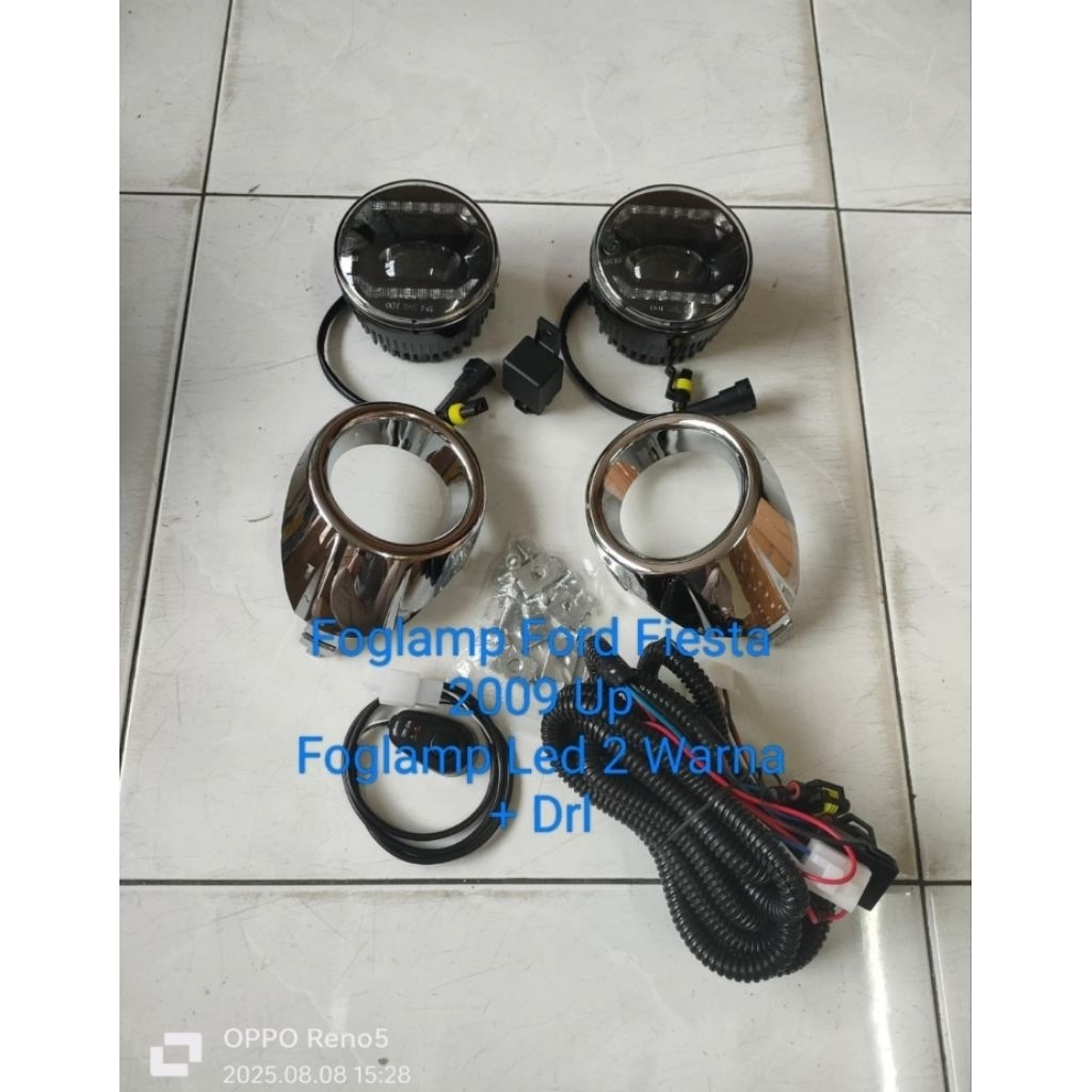 Foglamp Led Lampu Kabut Led + Drl Mobil Ford Fiesta Tahun 2009 2010 2011 2012 ( Harga Full Set ) Fog