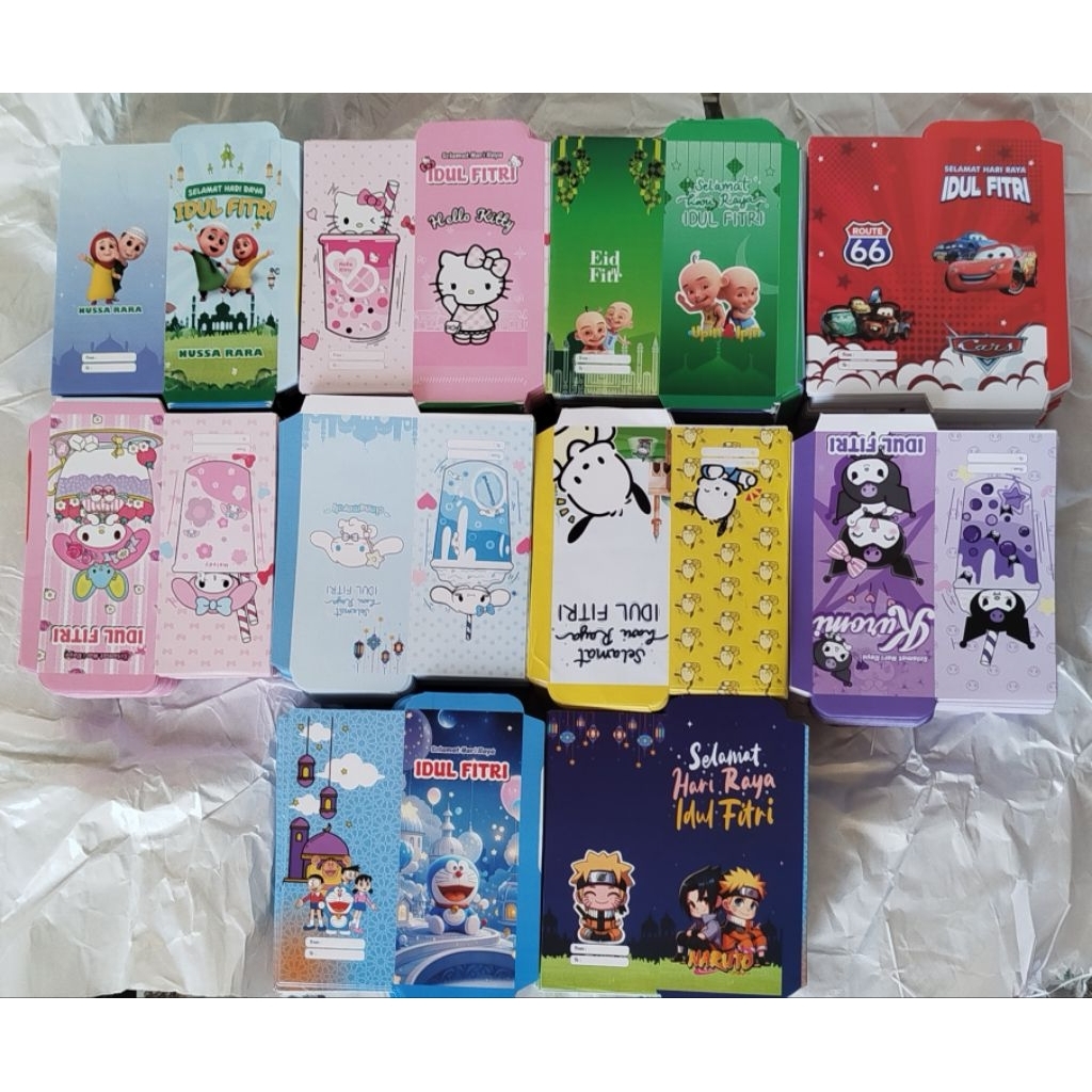 

-+ 100 LEMBAR Amplop Lebaran Jumbo Glossy Kartun