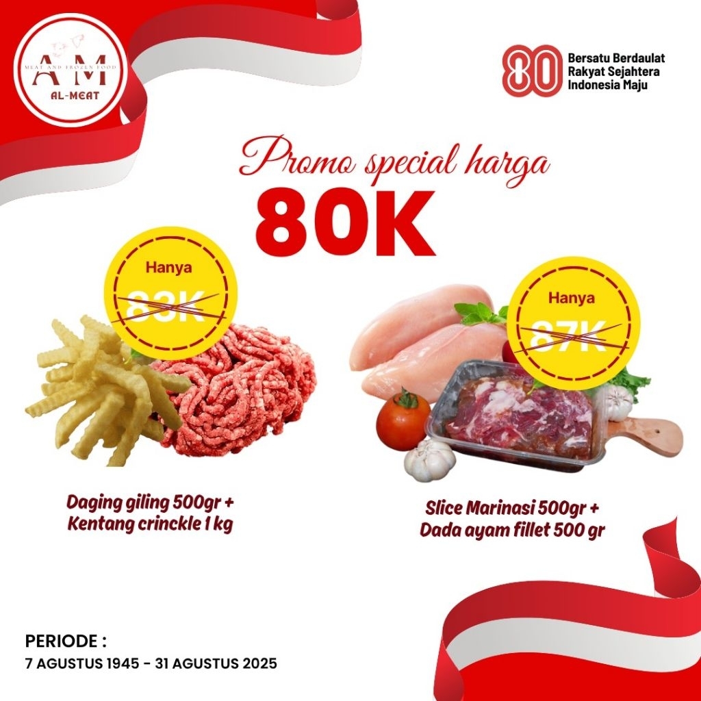 

PROMO !!! HUT RI KE-80, Serba 80K !!!