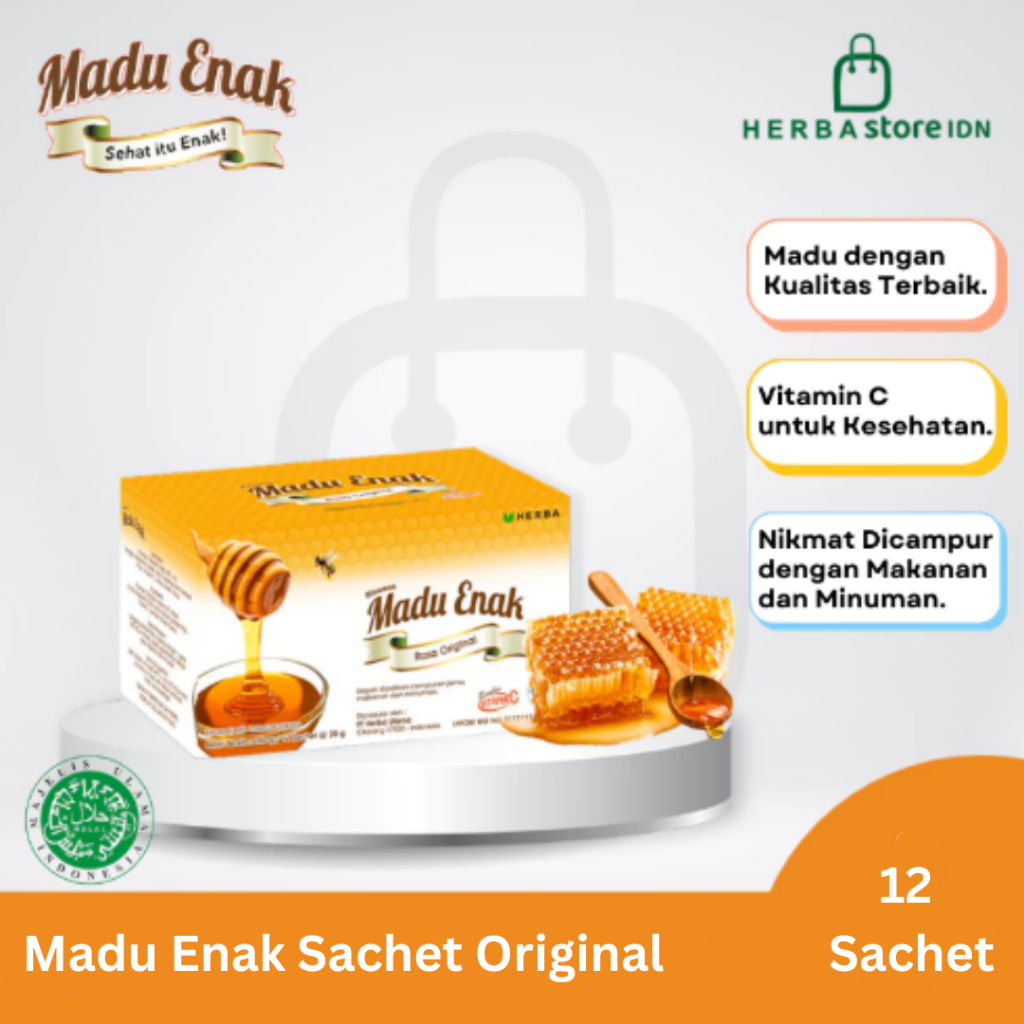 

Herba Madu Enak Sachet Isi 12 Per Box – Madu Asli Murni Praktis & Higienis untuk Daya Tahan Tubuh