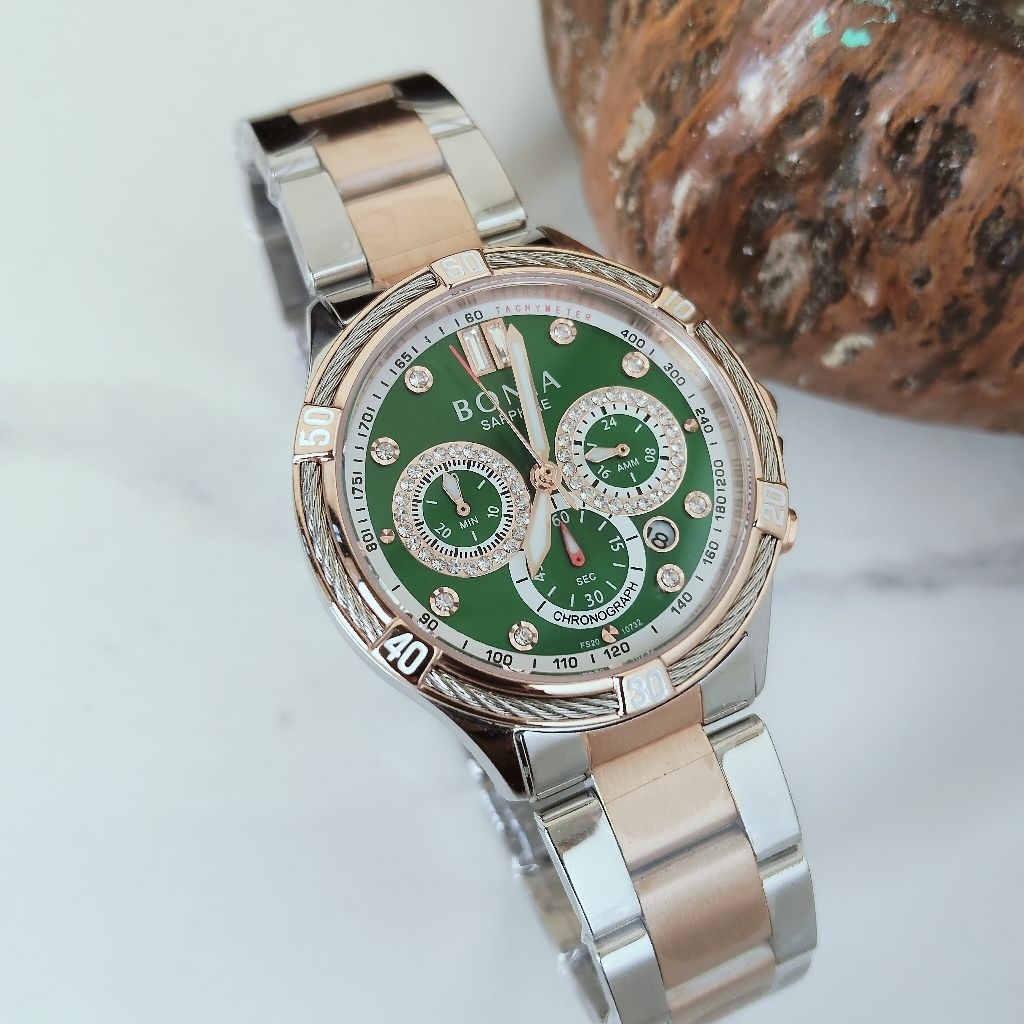 Bonia BNB10732 Dual Tone 10732 Original Jam Tangan Wanita Chrono Aktif