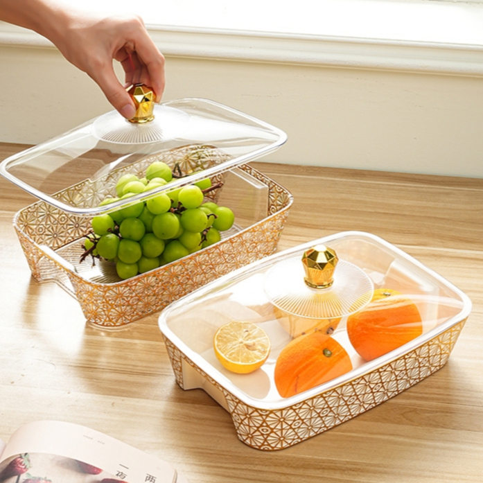 [Estetika]Piring buah relief berukir: pertemuan romantis antara transparansi dan pola emas