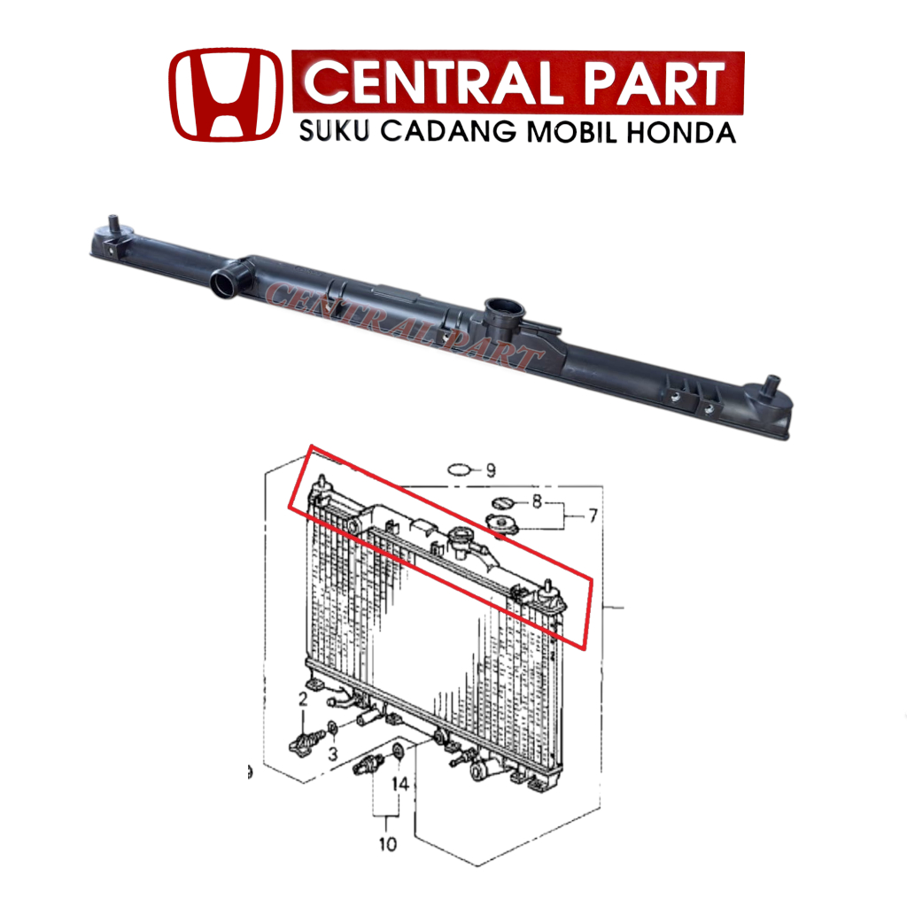 upper tank radiator plastik up radiator honda crv RD gen2 gen 2 2002 2003 2004 2005 2006