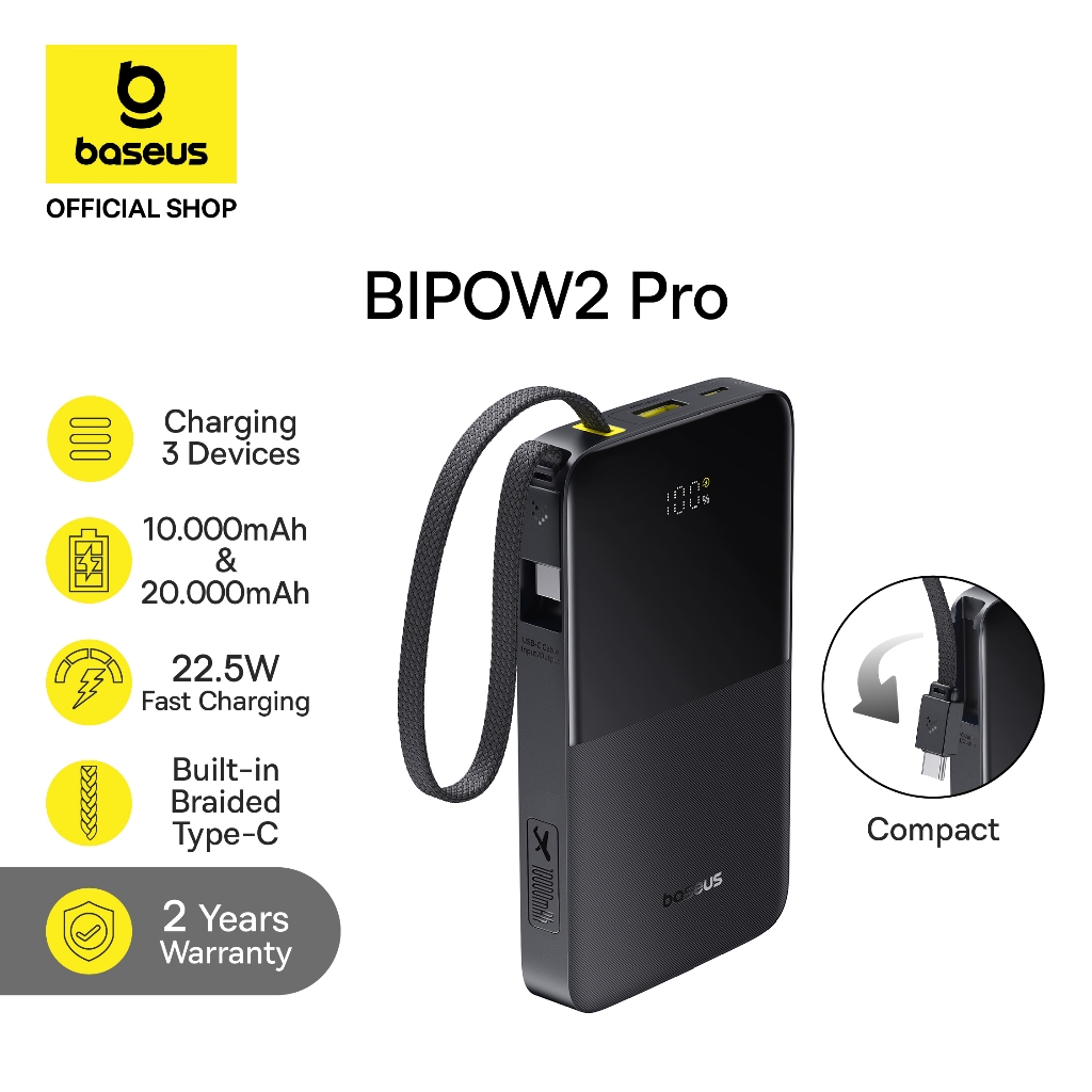 Baseus Power Bank EnerFill FC51 22,5W 10000mAh Bipow2 Pro Fast Charging Powerbank Type-C