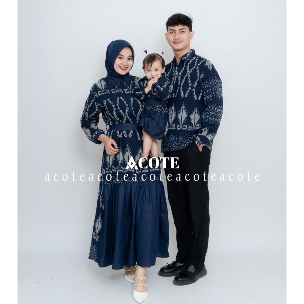 Baju Tenun Nayara Couple Tenun Nayara Navy Elegan Baju Tenun Couple Tenun Couple Kondangan