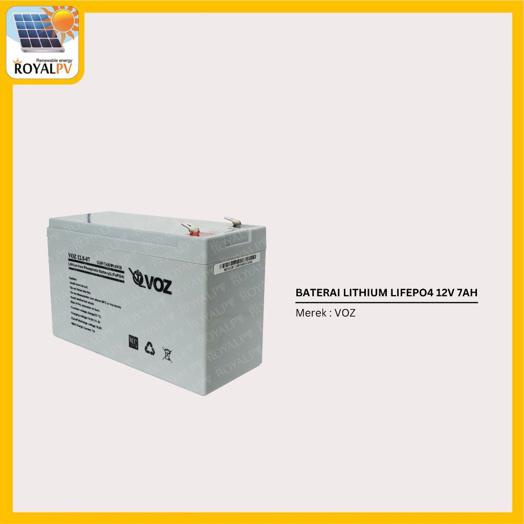 Baterai ups voz lithium lifepo4 12v 7ah, aki lithium lifepo4 12.8v 7ah, battery ups lithium lifepo4 