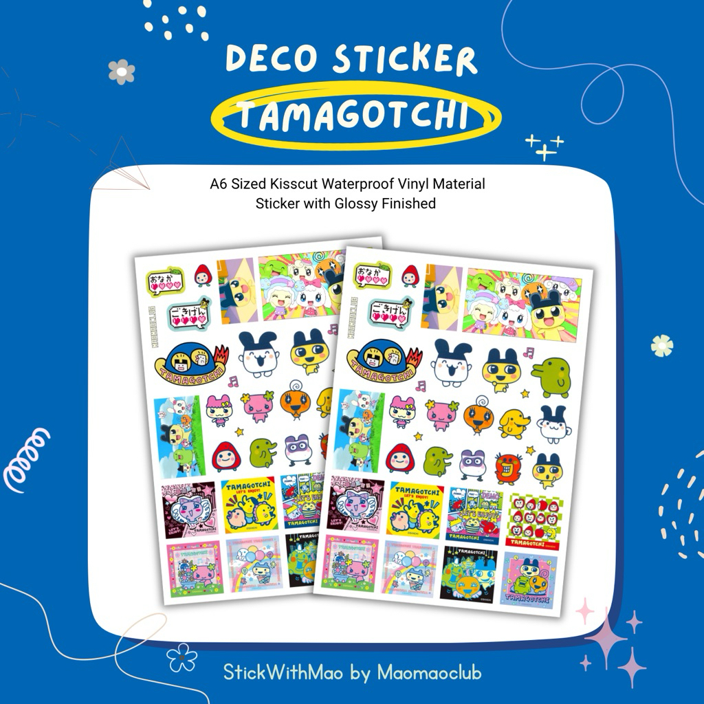 

Tamagotchi Japan Trinkets Deco Sticker Sheet for Journal Journaling by StickWithMao