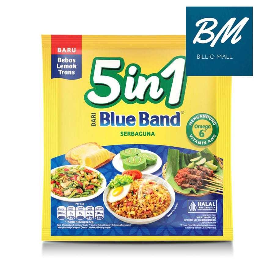 

Blue Band 5 in 1 Margarin Serbaguna 190gr Bebas Lemak Trans