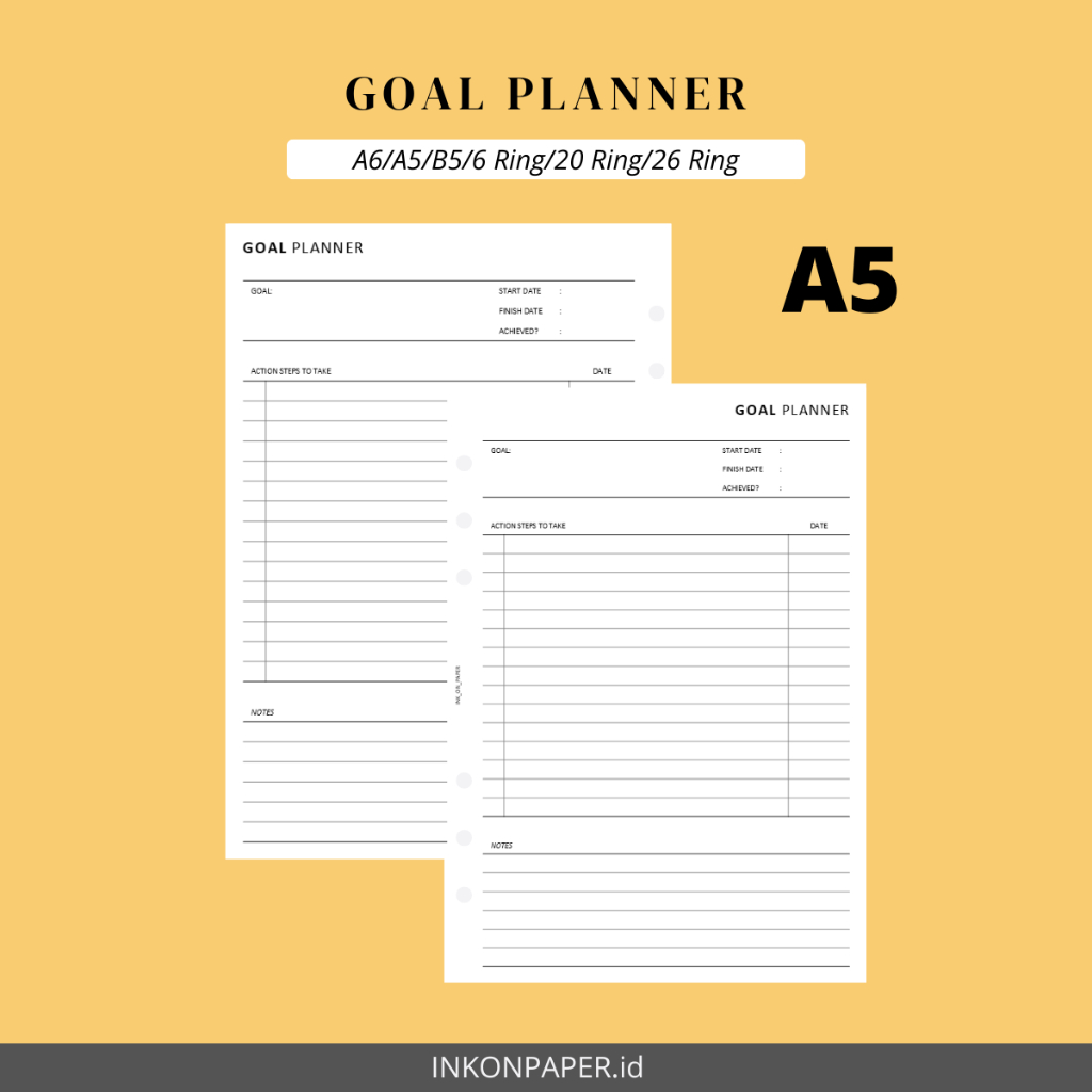 

A5 Planner, Goal Planner, Life Planner, Planner 2025 by INKONPAPER.id