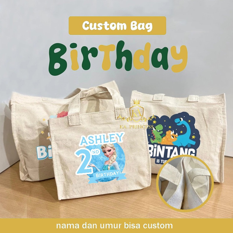 

Custom Tas Goodie Bag Sablon Kanvas DTF Tas Kado Pesta Ulang Tahun Anak Tasyakuran Aqiqah Motif Custom Tema Varian Anak Goodie Bag Custom Tas Kanvas Sablon Murah DTF