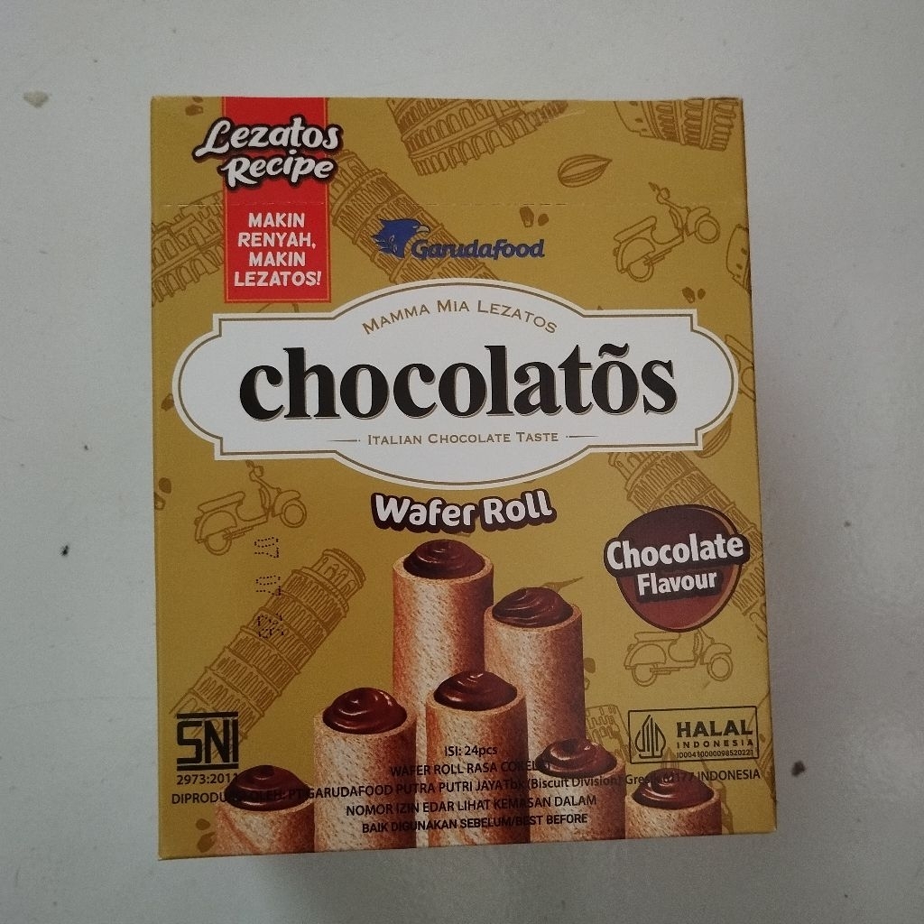 

CHOCOLATOS WAFER ROLL COKLAT BOX ISI 24