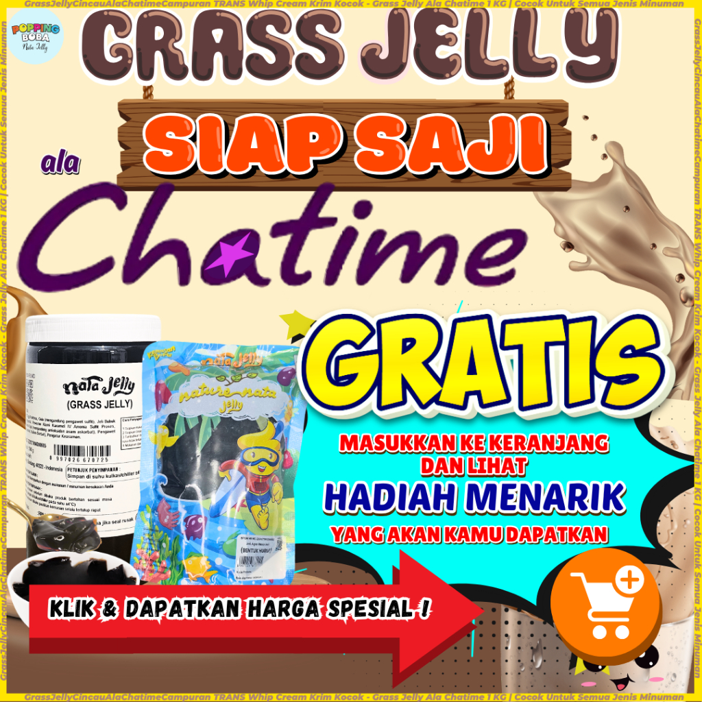 

GrassJellyCincauAlaChatimeCampuran TRANS Whip Cream Krim Kocok - Grass Jelly Ala Chatime 1 KG | Cocok Untuk Semua Jenis Minuman