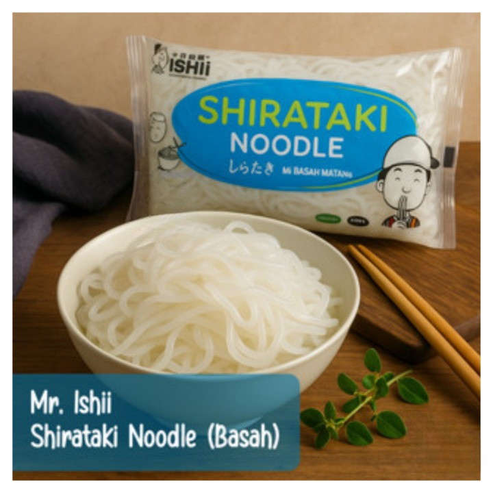 

Mie Shirataki Hijau 200gr Basah Matang Ketogenic Diet Keto Low Carbo