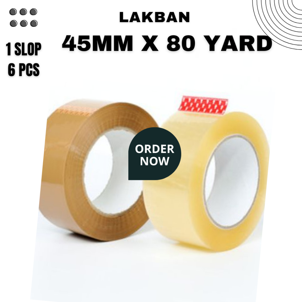 

Lakban Coklat / Bening 80 Yard | Isolasi 2 Inch 45mm x 80Y Lakban Bening Coklat 1 Slop isi 6 pcs bisa satuan