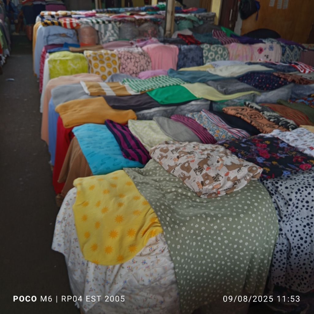 HARGA/0,5 M _ KAIN HORNET KNIT MOTIF BUNGA _ BAHAN KAOS CABUT JARUM _ BAHAN KAOS  MANGO KNIT PREMIUM