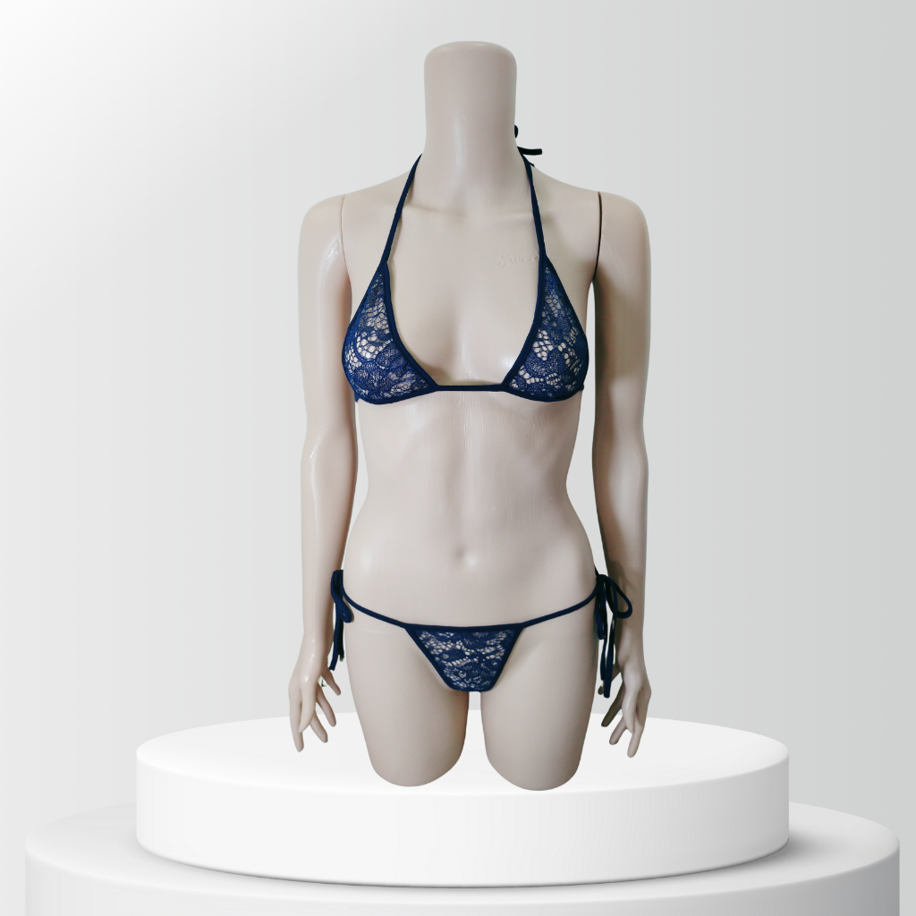 Set Bra Dan G String Brukat / Setelan Pakaian Dalam Wanita Seksi Motif Brukat SG064