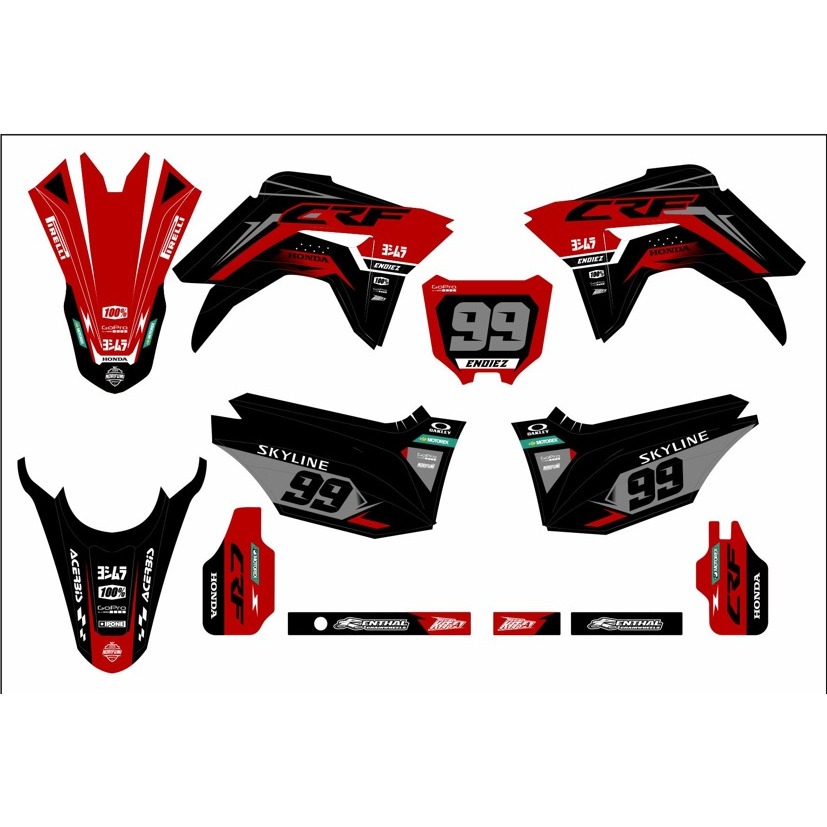 Decal Crf 150 l Hitam Merah Supermoto Keren