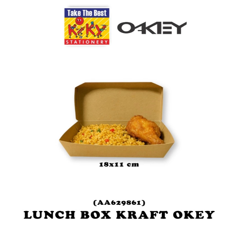 (IK-26) Paper Lunch Box Kraft S M L Merk Okey - Paper Lunch Box Murah - Paper Lunch Box Premium