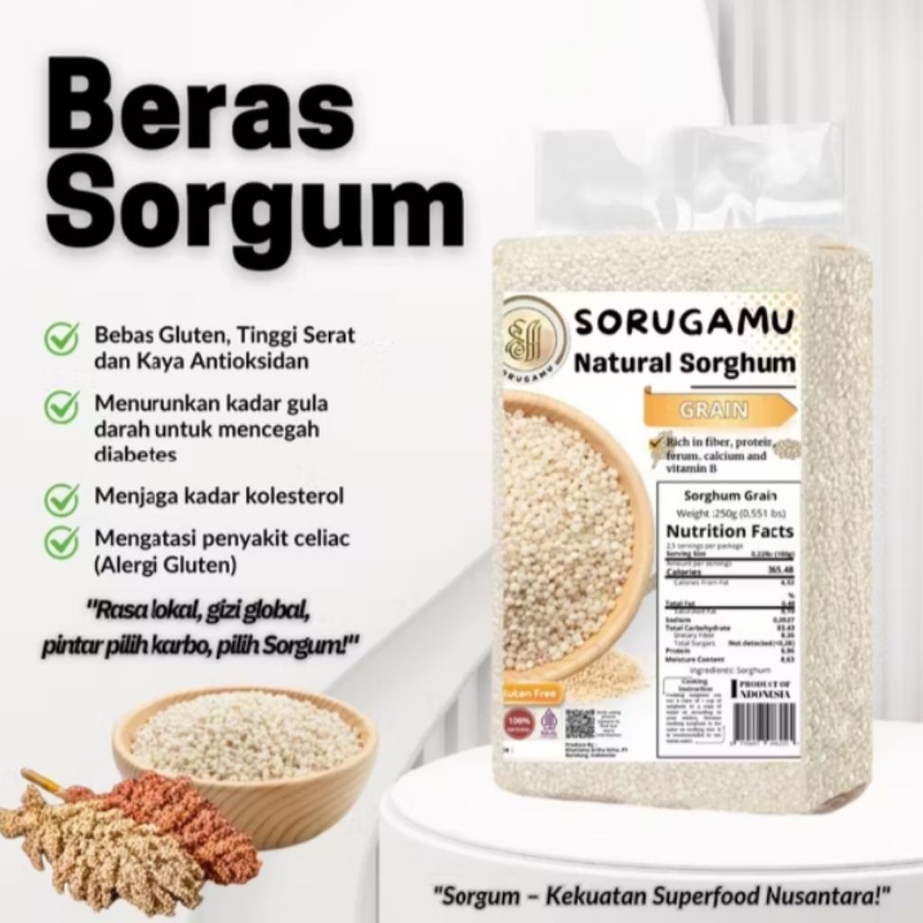 

Sorugamu Sorghum - Beras Sorghum 1Kg /Gluten Free / Ready Stock