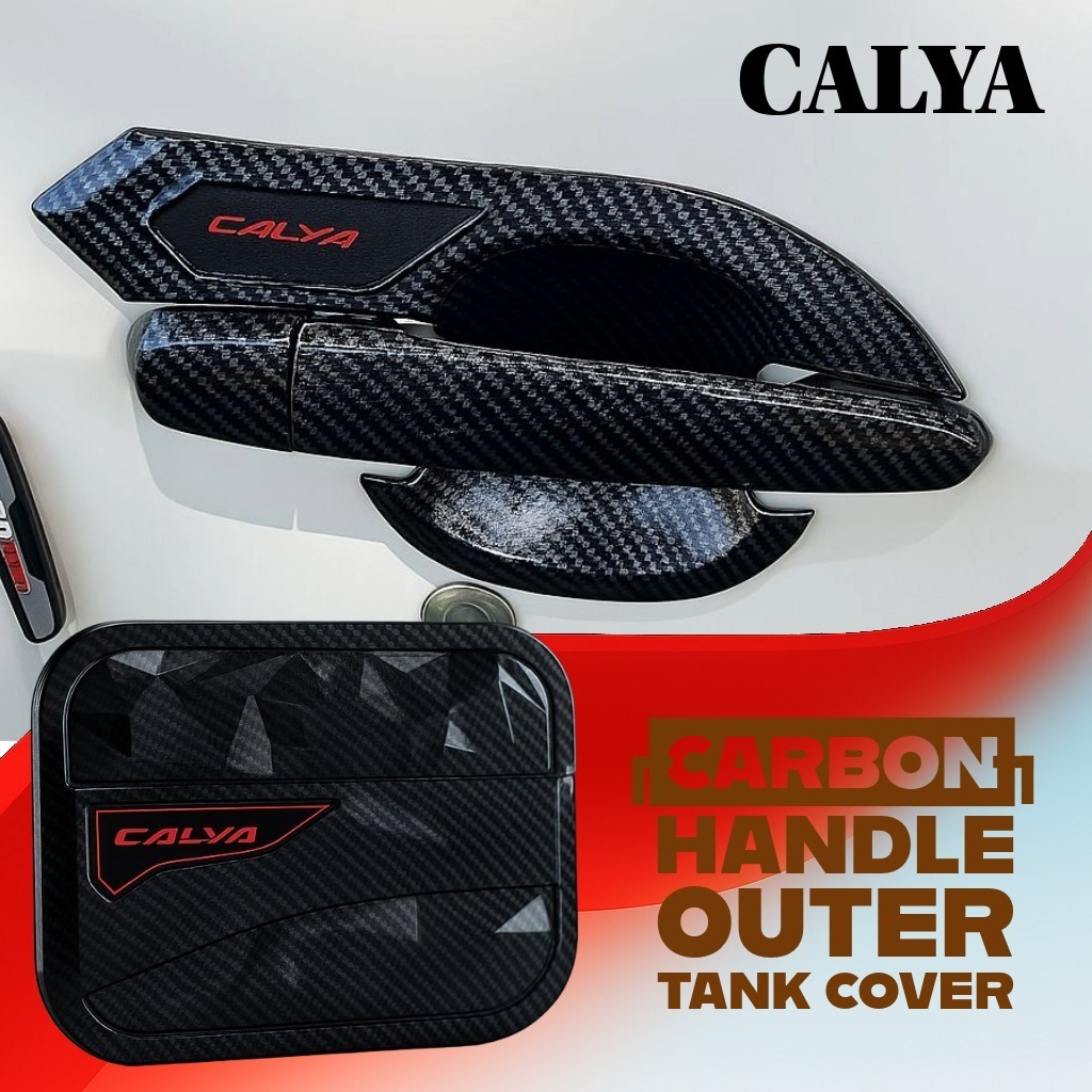 CALYA CARBON Paket Outer Handle Tank Cover Aksesoris Mobil 2016  2017 2018 2019 2023 2024 2025 2026