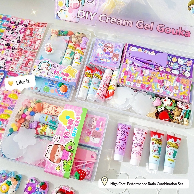 

Gukka Stiker Krim Lem Set Bahan Mainan DIY Buatan Tangan untuk Anak-Anak Gukka