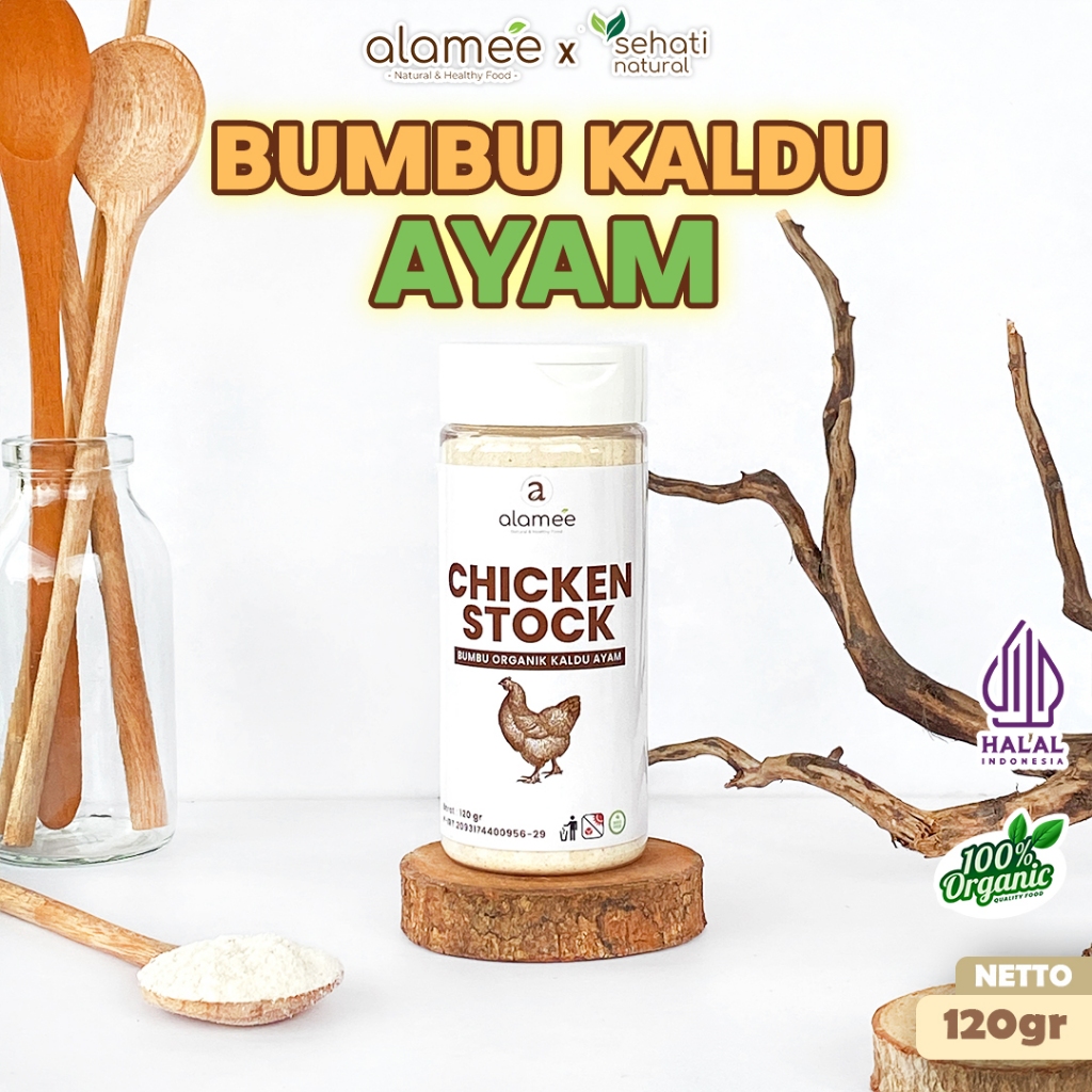 

ALAMEE Kaldu Ayam Non MSG Bubuk Bumbu Dapur Organik Chicken Powder Tabur 120gr SEHATI