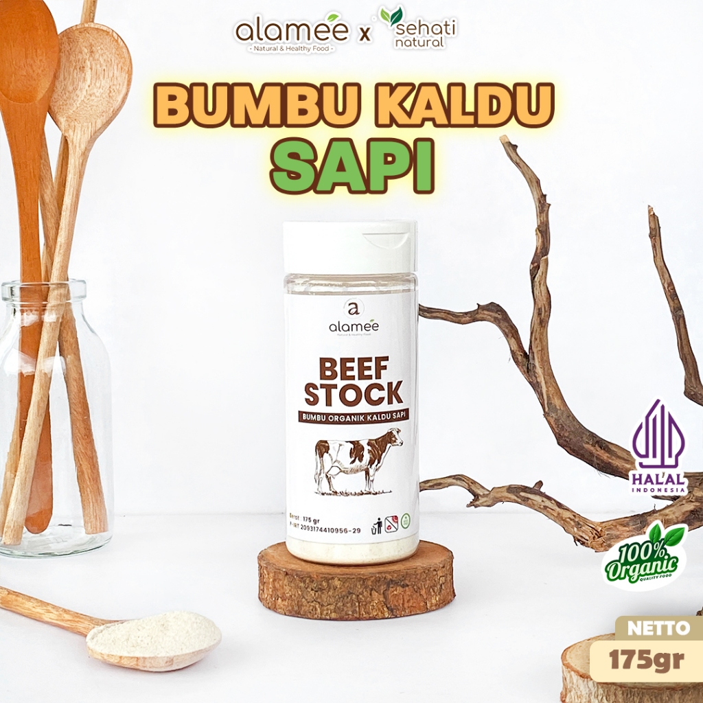

ALAMEE Bumbu Kaldu Sapi Bubuk NON MSG Organik Beef Powder Praktis Tabur 175gr SEHATI
