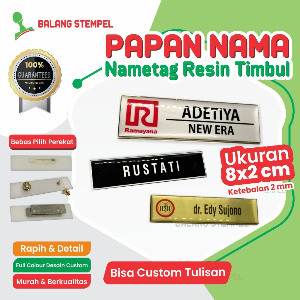 

Papan Nama Dada Nametag Resin
