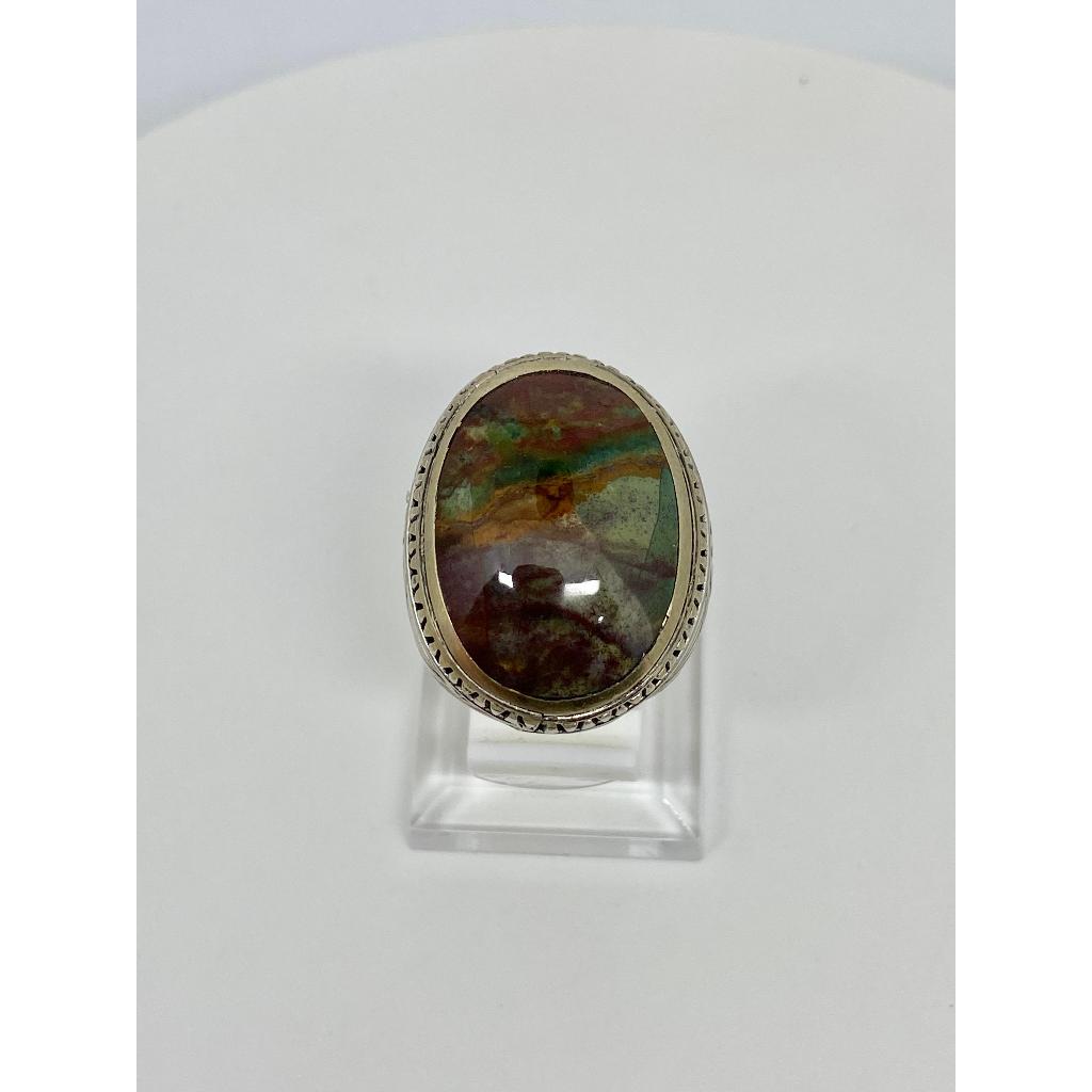 Cincin Batu Akik Pancawarna Klawing