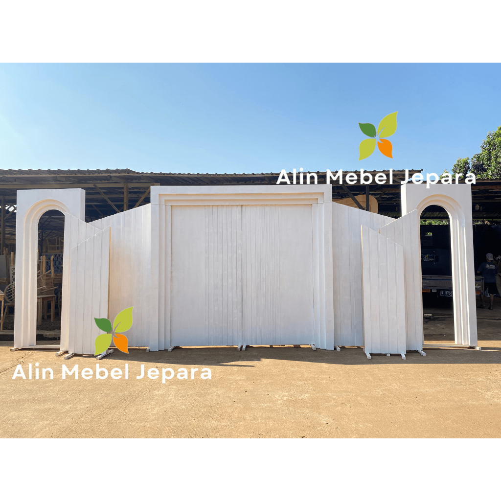 Set backdrop pelaminan Backdrop pengantin Dekorasi pelaminan