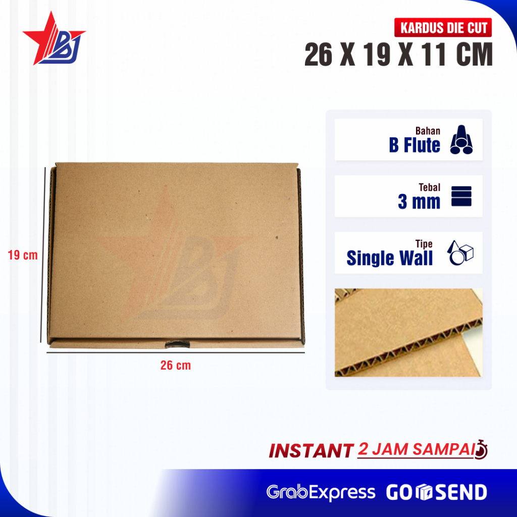 

Kardus Corrugated 26x19x11 CM | Die Cut | Kotak Karton | Box Packing Souvenir Pizza