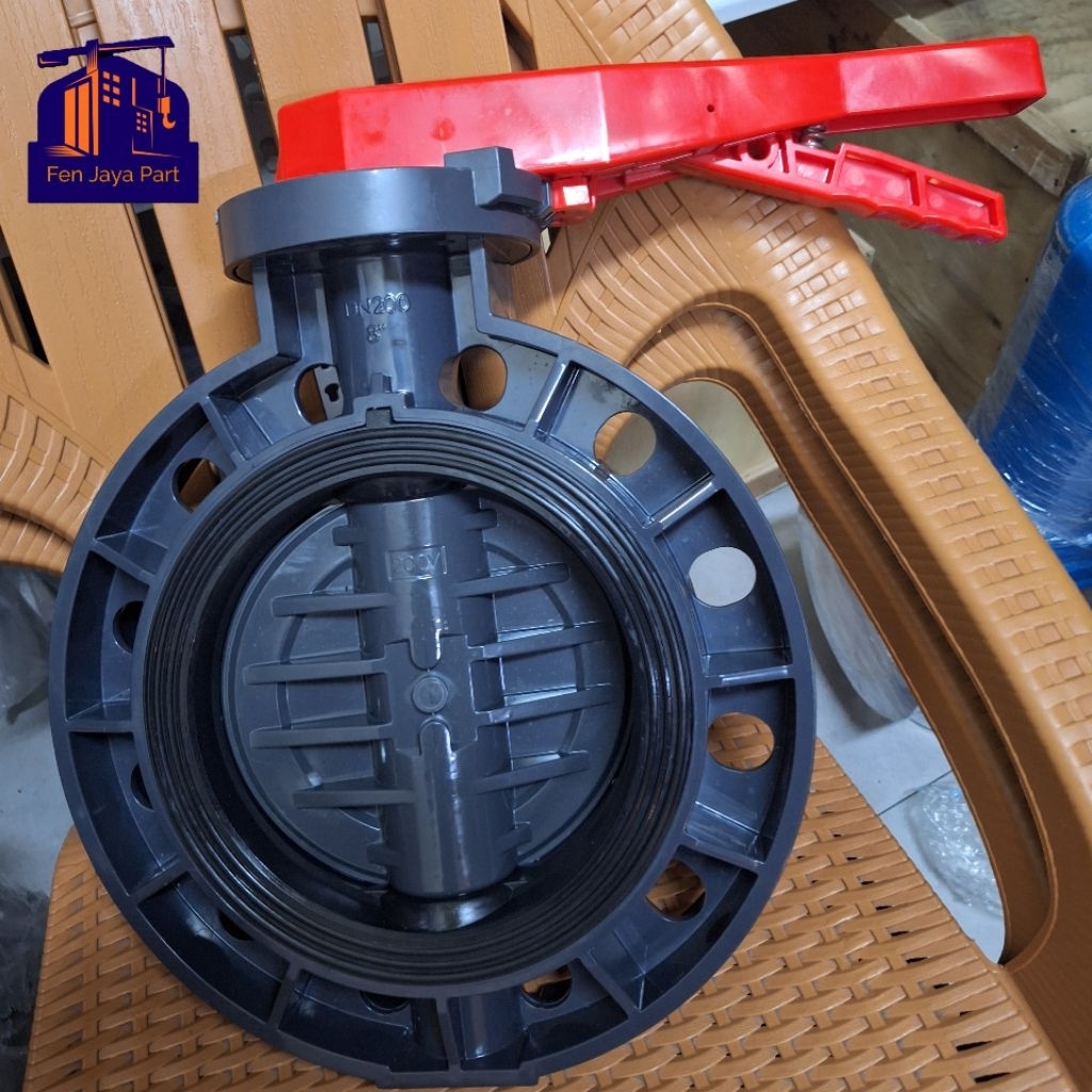 butterfly valve u pvc 6" inch