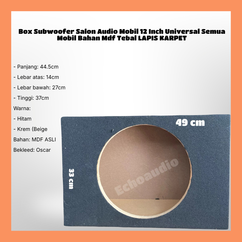 Box Subwoofer Salon Audio Mobil 12 Inch Universal Semua Mobil Bahan Mdf Tebal LAPIS KARPET
