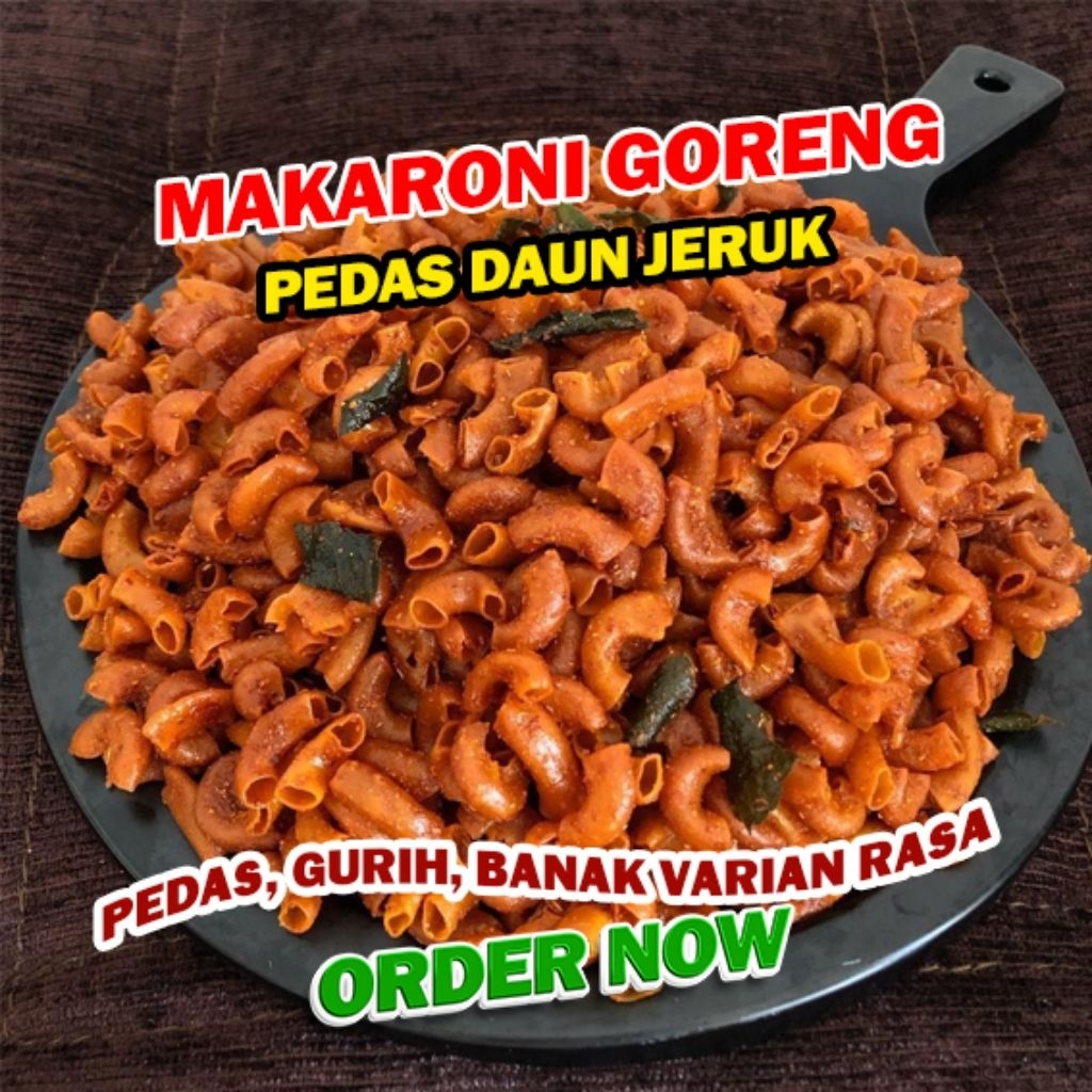 

Makaroni Cikruh Original Pedas Daun Jeruk Viral 1KG Cemilan Sultan Cianjur Enak Renyah Krispi Gurih