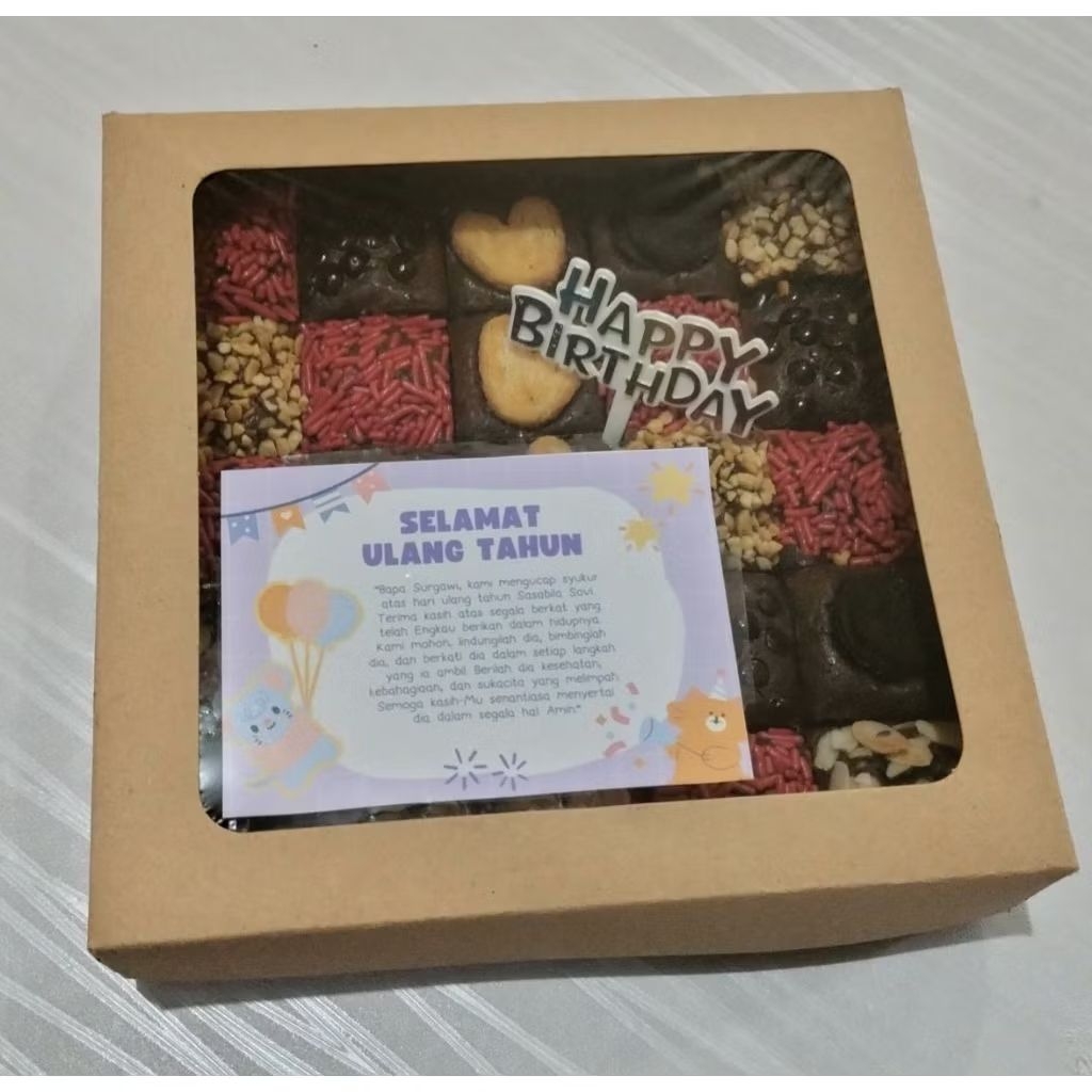 

Brownies Ultah/Brownies panggang/kue ultah/brownies Amanda/brownies kukus/Frozen food/lapis legit/brownies pontianak