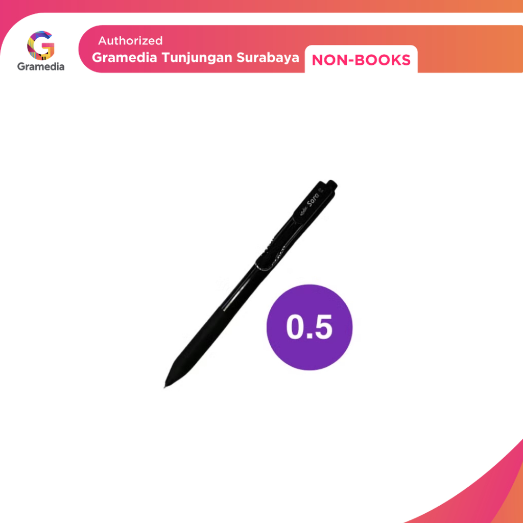 

Gramedia Tunjungan : Estudee Sora Gelpen 0.5 Ink Black : Black Egp:242