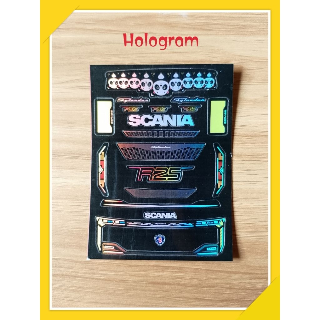 

Stiker headlamp miniatur bus Scania Skylander r25