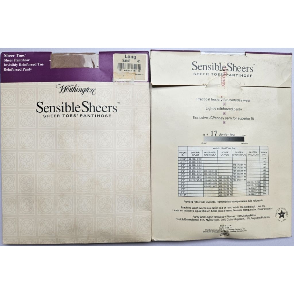 Stocking Pantyhose Wosthington Sensible Sheers 17 den Nude Skin
