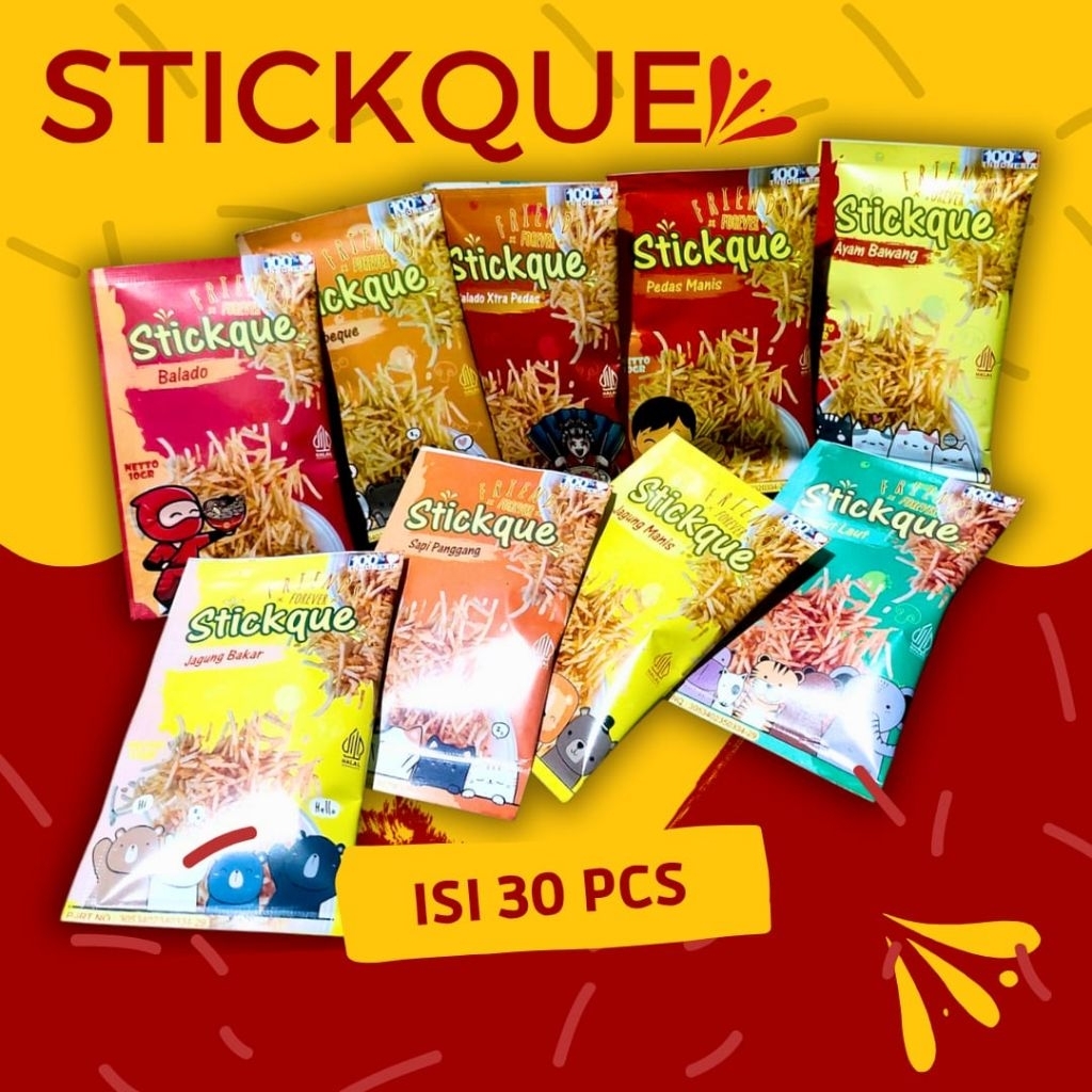 

STIKQUE 1 BALL 30PCS | SNACK TEKSTUR KUE BAWANG