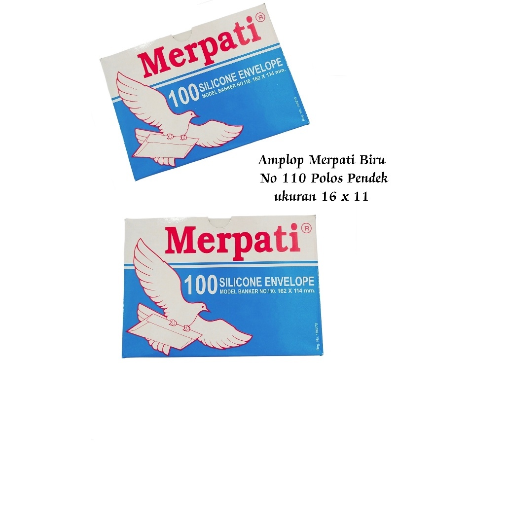 

(1 Kotak) Amplop Putih Merpati 110 Pendek 100 Lembar 162 x 114 mm