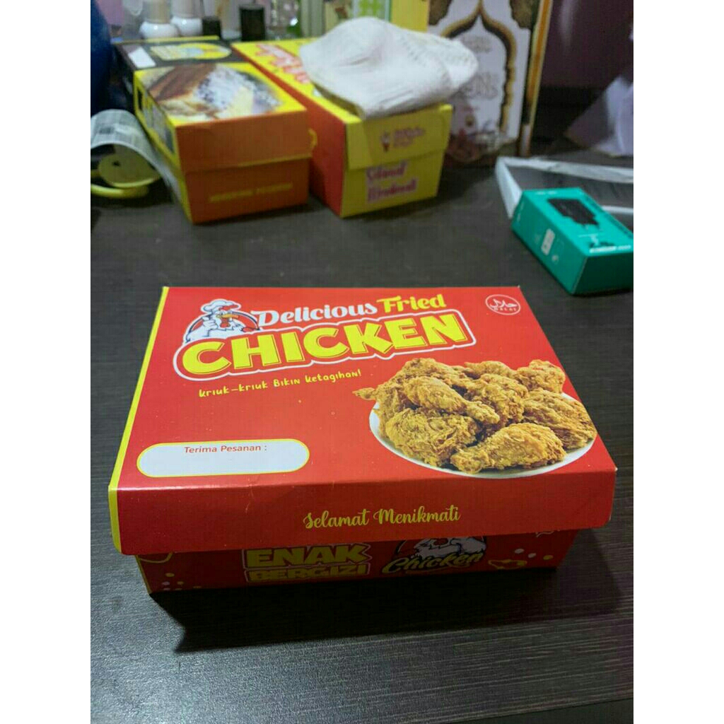 

@100Lembar Box Kemasan Chicken/Kotak Chicken/Bungkus Chicken Bahan IVORY PUTIH