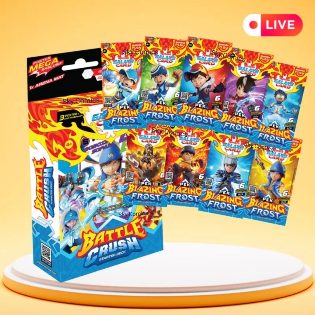 [NEW/BARU RILIS] 1 SET (9 PCS) BOBOIBOY GALAXY CARD PEK BLAZING FROST