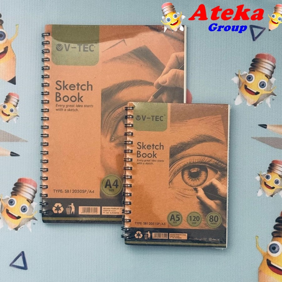 

[1 PCS]V-TEC SKETCH BOOK SB12053AT/A5 SB12050AT/A4 SB12051SP/A5 BUKU GAMBAR