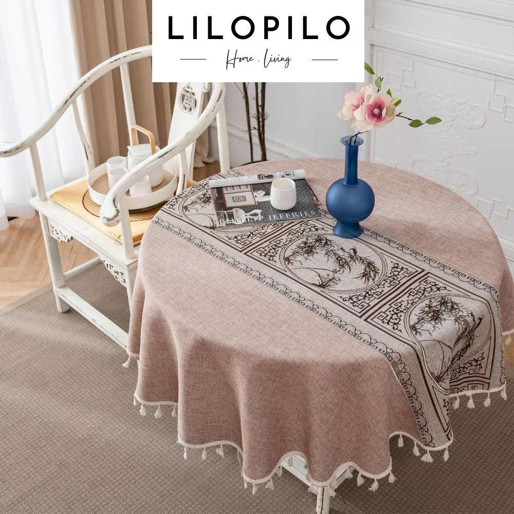 [BAMBOO SERIES] Taplak Alas Meja Makan Bundar Meja Makan Bulat Bahan Kain / Round Tablecloth