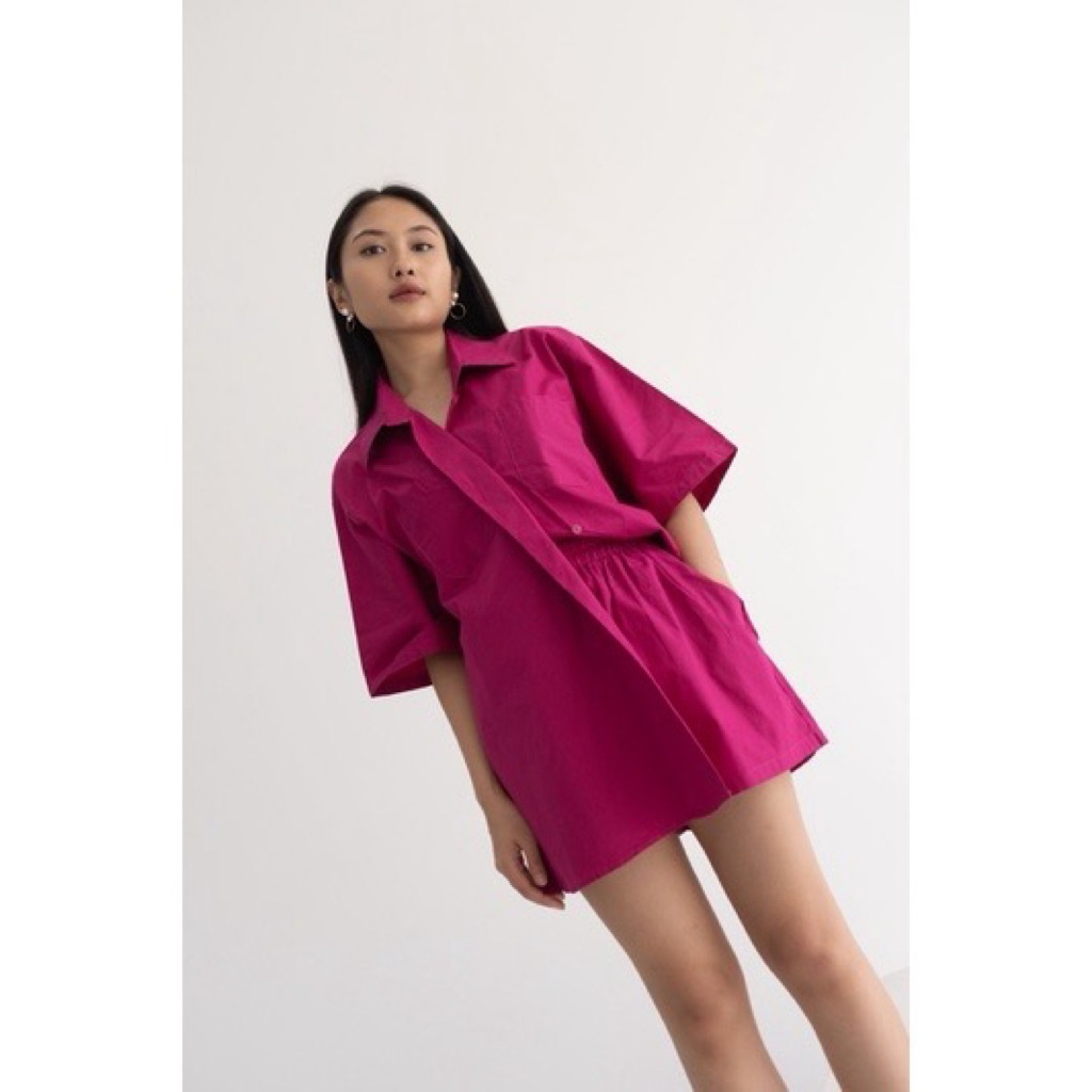 NEW Gracie Sara set in Fuschia atasan setelan celana pants blouse kemeja wanita