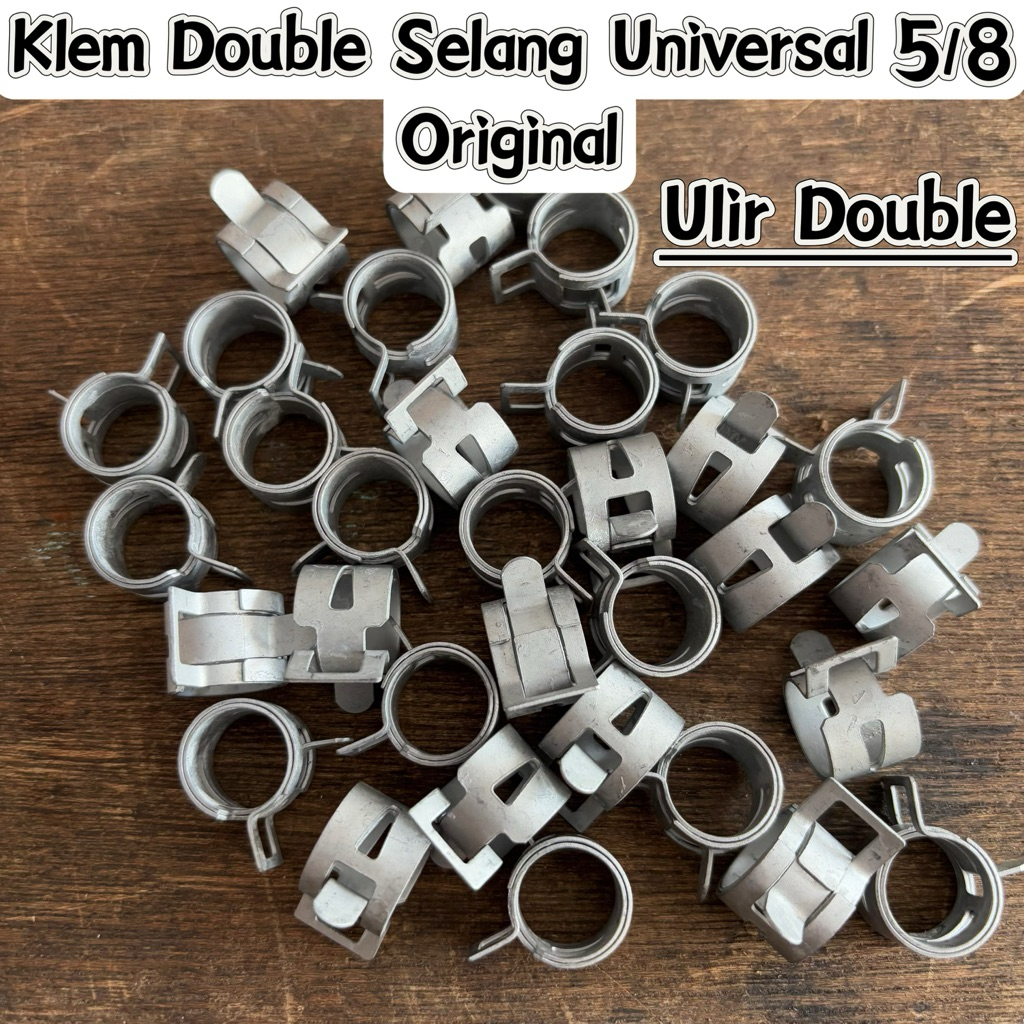 Klem Double 5/8 Original Universal Klem Penjepit Selang Bensin Oli Mobil Motor Universal Clamp Faste